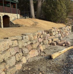 Lake Champlain Seawall construction