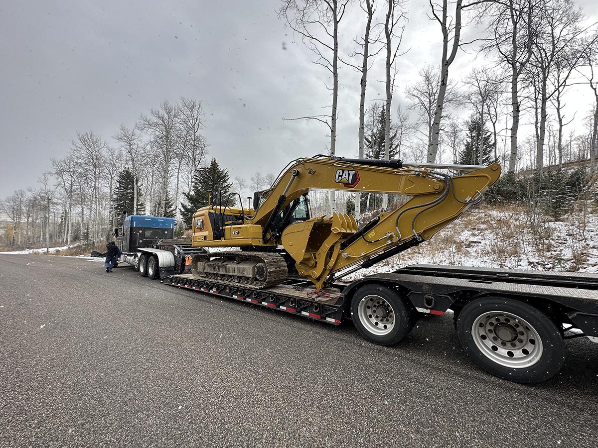 Excavator on Truck